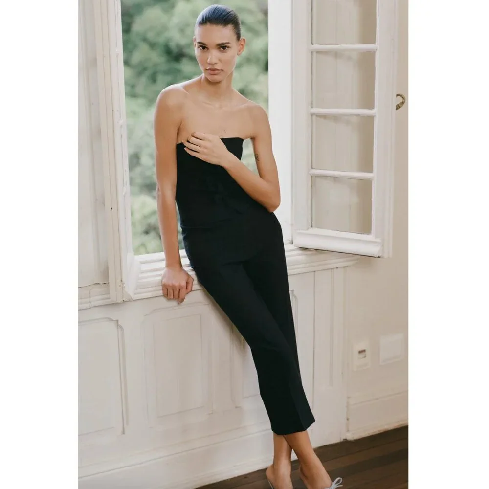 BLOGGER'S FAVE! Zara Strapless Jumpsuit Black NWT